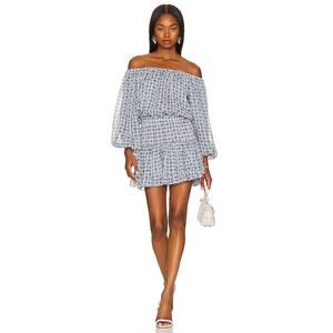 Misa Los Angeles Zonia Boho Ruffle Off the Shoulder Flouncy Dress S NWT $385